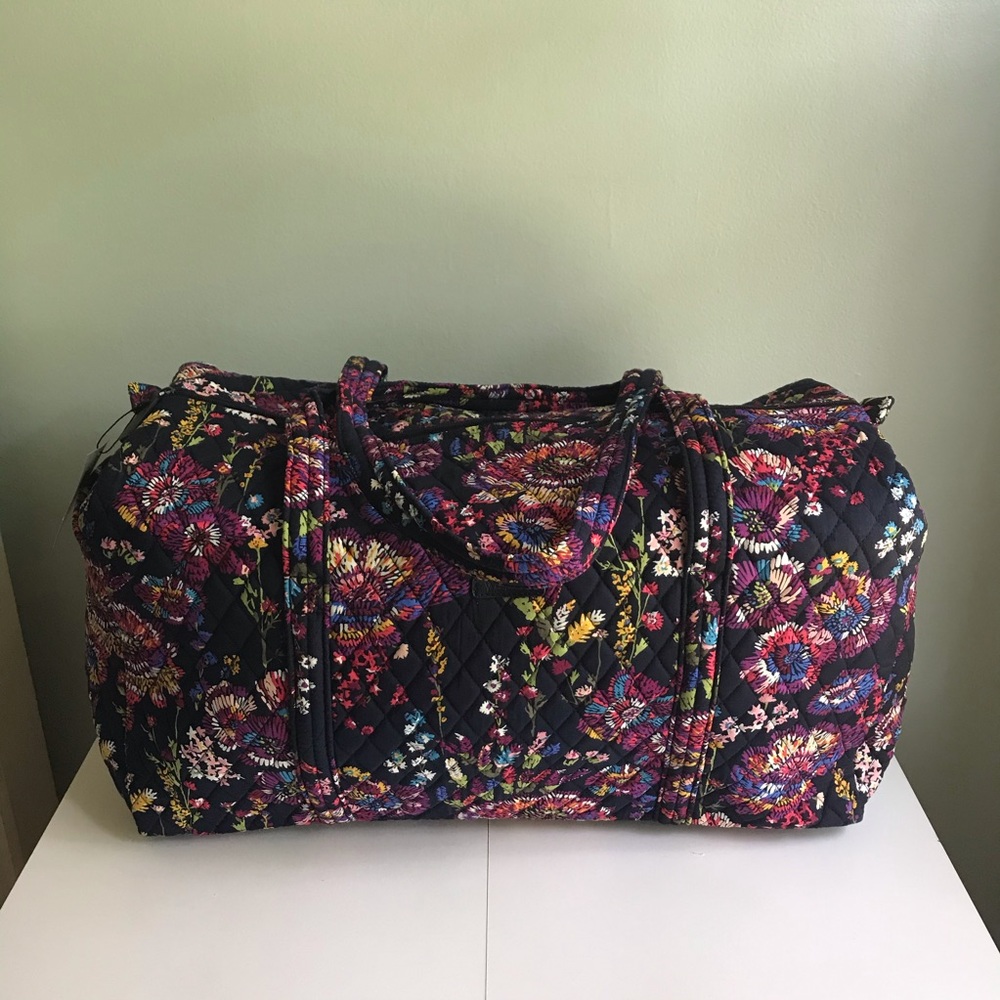 Vera Bradley Midnight Wildflowers Large Duffel